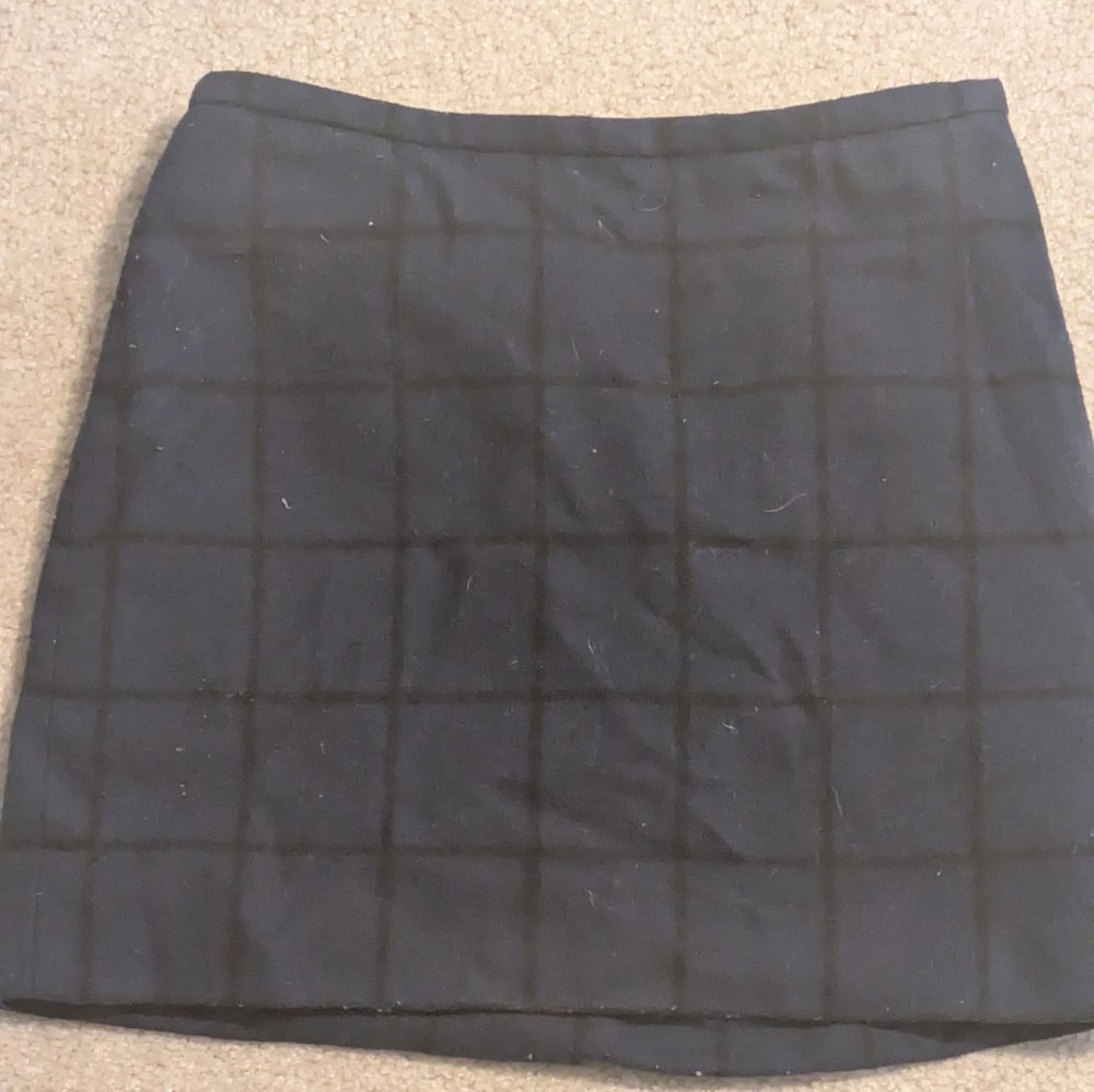 Dark Blue & Black Plaid Mini Skirt